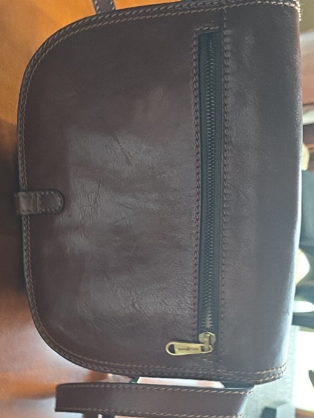 Gianni Conti Brown Leather Crossbody Bag - Picture 7 of 10